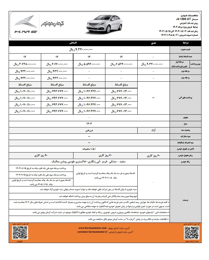 شرایط فروش جک J4 مرداد 1404